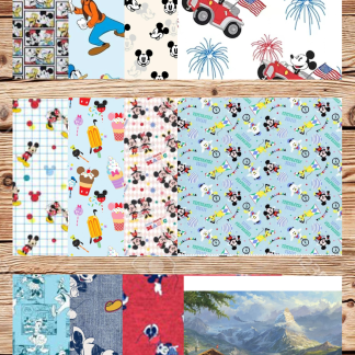 Assorted Minnie and Mickey Flat Fold Assortment 25 Yard Bundle Cotton Fabric