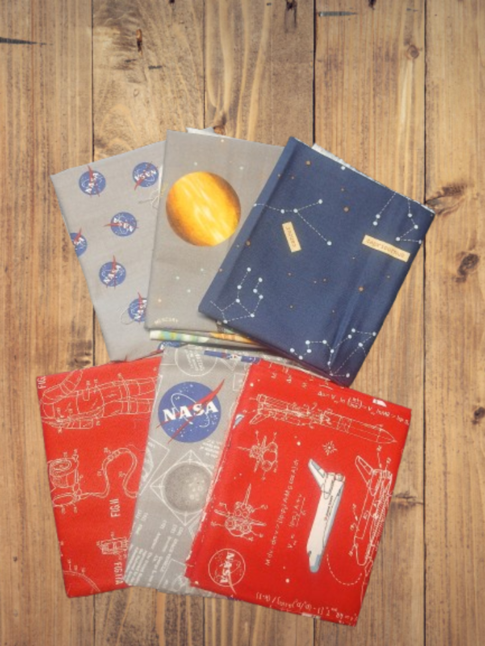6 Fat Quarters - Assorted Outer Space by NASA Fat Quarter Bundle
