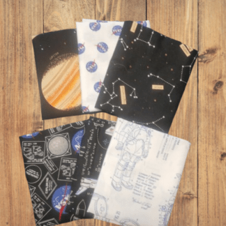 6 Fat Quarters - Assorted Outer Space by NASA Black Fat Quarter Bundle
