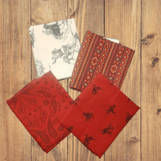 4 Fat Quarters - Assorted Back of the Chutes Western Red Fat Quarter Bundle