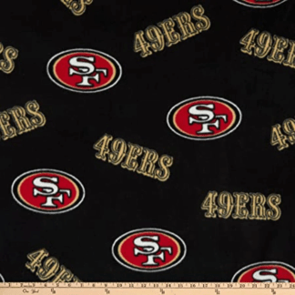 49ers Black Fleece Fabric Precut
