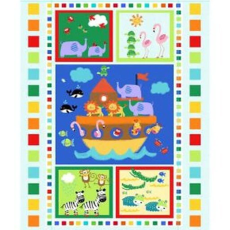 Noah’s Ark Cotton Panel Fabric