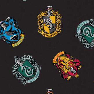Wizarding World - Hogwarts - Shields Black Fleece Fabric