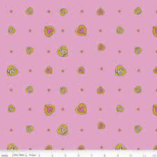 Barbie Malibu Hearts Pink Cotton Fabric