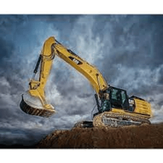 CAT Excavator Cotton Fabric Panel 36"x43 1/2"