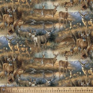 Deer Glance Cotton Fabric