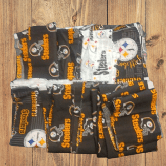 Assorted Steelers Football Licensed Cotton Fabric - 1 lb Scrap Small Pieces Bund