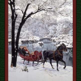 Handmade Tapestry "Snow Glory Horse Sled”