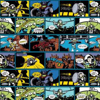 Toy Story Collection III Buzz Lightyear Cartoon Blue Cotton Fabric - 1 Yard Prec