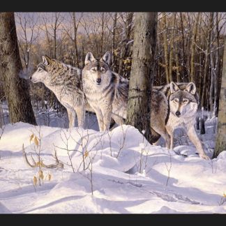 Handmade Tapestry "Silent Tracker Wolf”