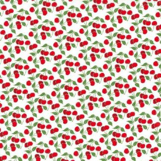 Cherries w/ Glitter Cotton Fabric