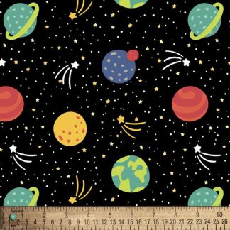 Planets and Stars Flannel Fabric