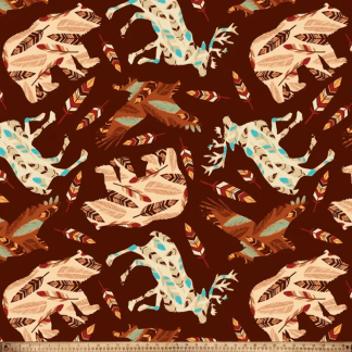 Wildlife Feathers Anti-Pill Premium Fleece Fabric