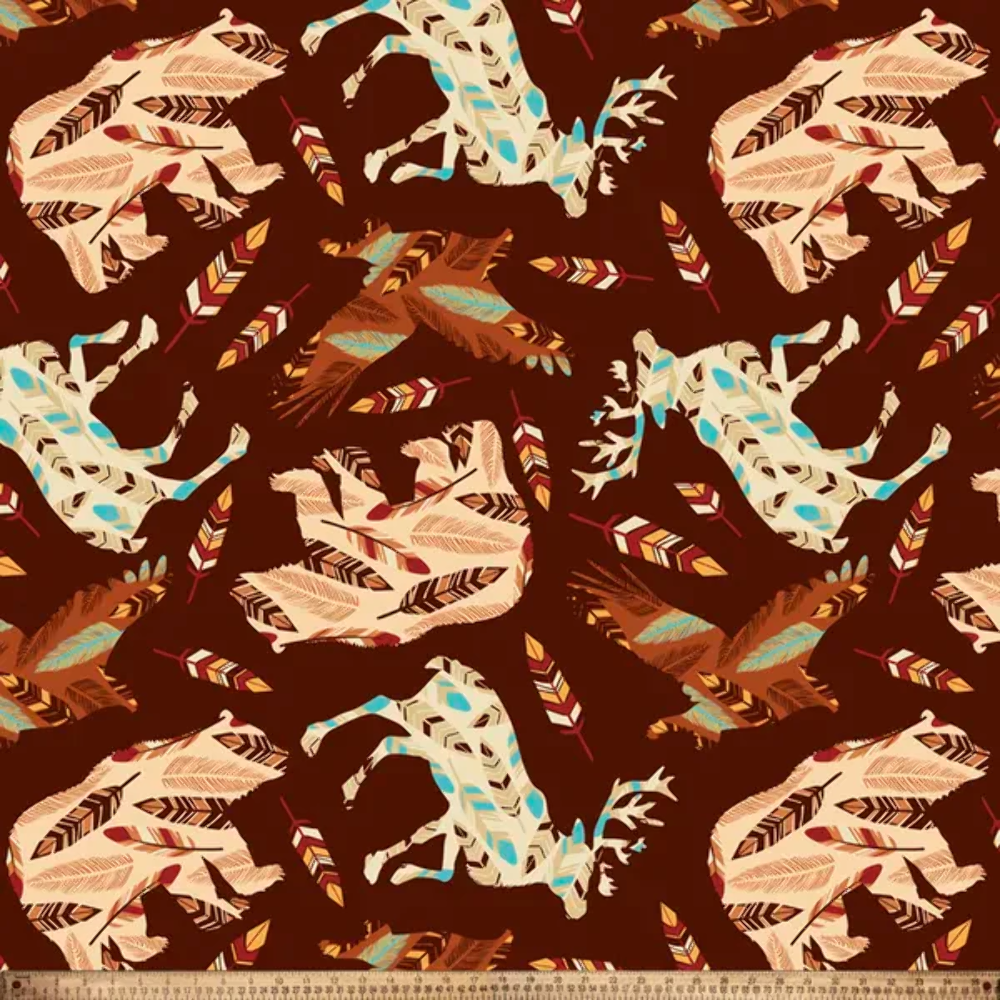 Wildlife Feathers Anti-Pill Premium Fleece Fabric