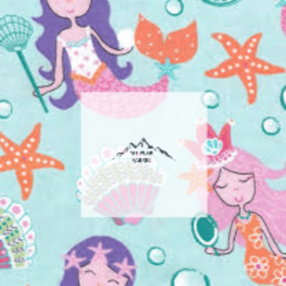 Mermaids Bubbles Flannel Fabric