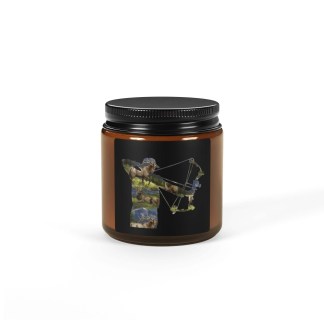 Hunting Themed Scented Soy Candle - Amber Jar, Multi-Size