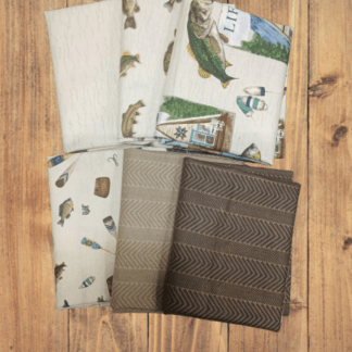 6 Fat Quarters - Assorted Wake At The Lake Tan Fat Quarter Bundle