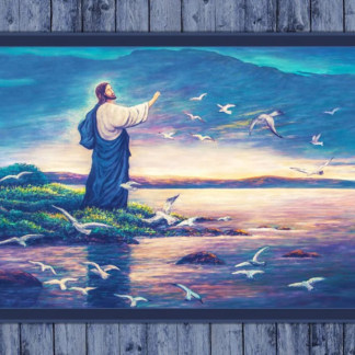 45" He Feeds Them All Faith Cotton Panel Fabric