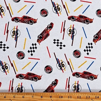 McQueen Tires Toss Cotton Fabric