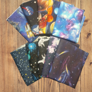 10 Fat Quarters - Assorted Outer Space, Astronomy, NASA Fat Quarter Bundle