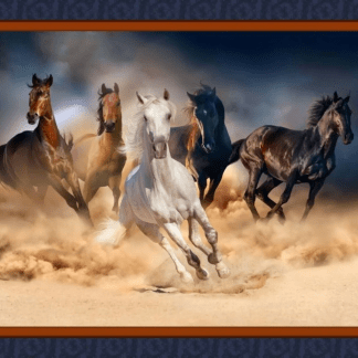 Wild Horses Panel Cotton Fabric