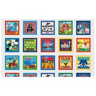 Barnyard Rules Barnyard Boxes Panel Cotton Fabric