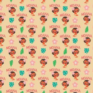 Moana Toddler Cream Cotton Fabric