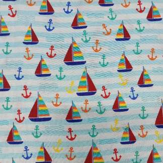 Sailboats Cotton Fabric