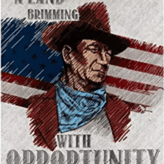 John Wayne Americana 36" White Fabric Panel