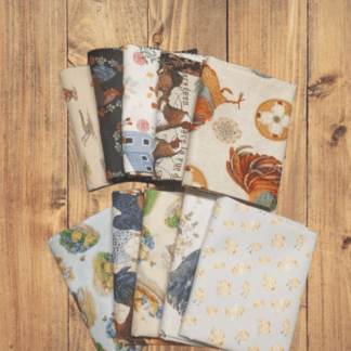 10 Fat Quarters - Assorted Chickens and Roosters Theme Fat Quarter Cotton Bundle