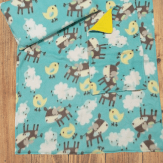 Handmade Double Layer Toddler Travel Blanket Set "Cows "
