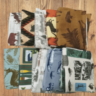10 Fat Quarters - Assorted Wildlife & Fishing Flannel Fat Quarter Bundle
