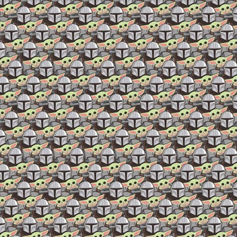 Star Wars Mandalorian Stickers Cotton Fabric