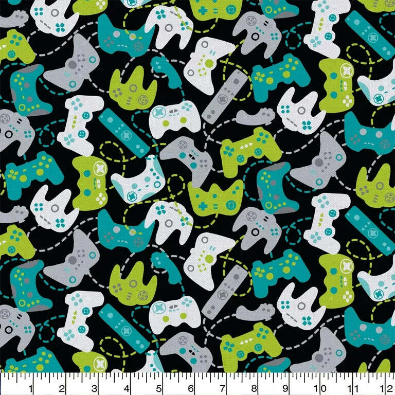 Game Controllers Cotton Fabric - 1 Yard Precut