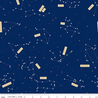 Outer Space by NASA Constellations Navy Cotton Fabric