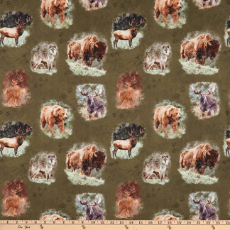 Wildlife Nature's Window Forest Cotton Fabric