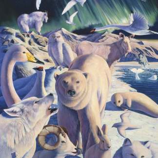 Handmade Tapestry “Arctic Mystery Wildlife 35.5" x 45”