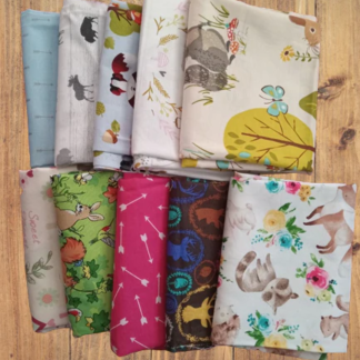 10 Fat Quarters - Assorted Nursery Woodland Animals Arrows Fat Quarter Bundle