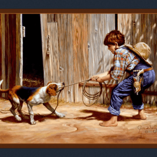 Western "Just a Cowboy Backaroo" Panel Cotton Fabric