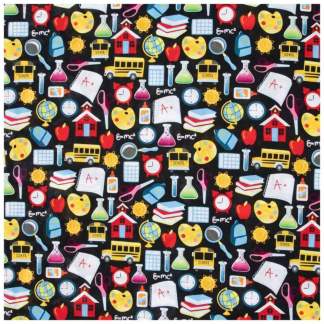 Handmade Valance or Curtain Panel School Icons