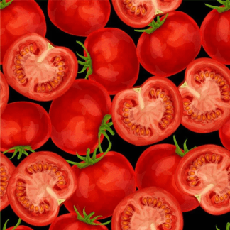 Tomato Slices Cotton Fabric