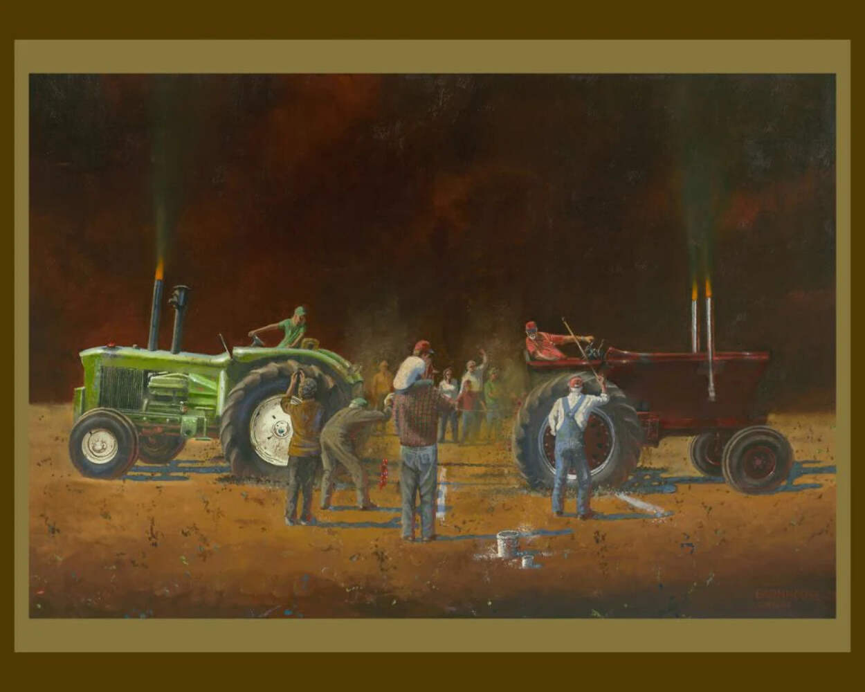 Handmade Tapestry "Tug of War Tractor”