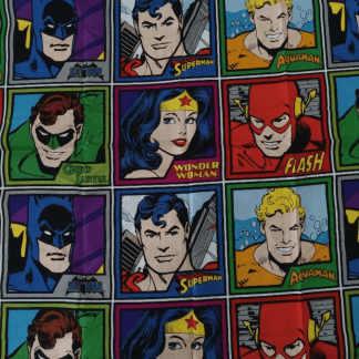 DC Justice League Meet the Heroes Cotton Fabric