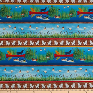 Dockside Novelty Lake Stripe Multi Cotton Fabric