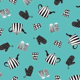 What's Cookin' Blue Cotton Fabric