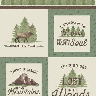 Let's Get Lost in the Woods Adventure Awaits Cotton Panel