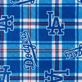 Los Angeles Dodgers Plaid Fleece Fabric