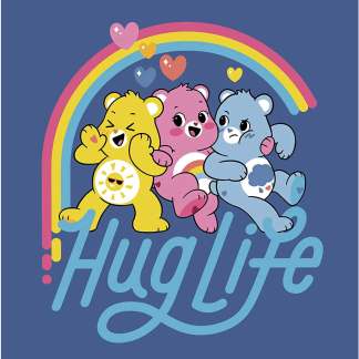 Handmade Tapestry "Care Bears Believe Hug Life Blue”