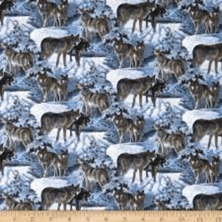 WW Silver Wolf Cotton Fabric