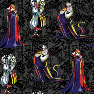 Disney Villains Sketched Cotton Fabric